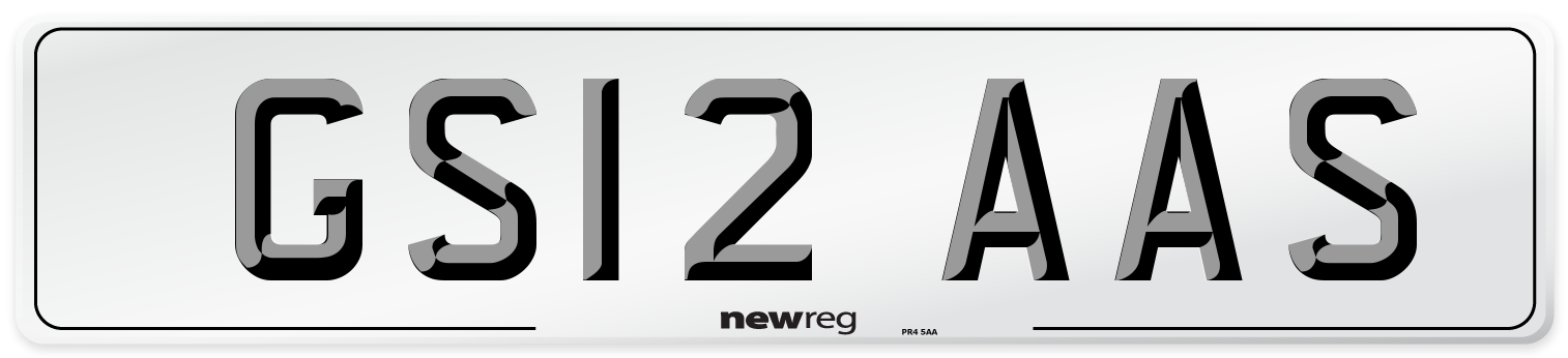 GS12 AAS Number Plate from New Reg